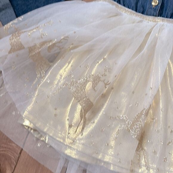 Zunie 2T denim and sheer dress - Picture 4 of 5